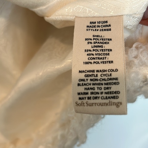 SOFT SURROUNDING TEDDY BEAR VEST WOMEN SIZE S IVORY SLEEVESLESS - Picture 11 of 12